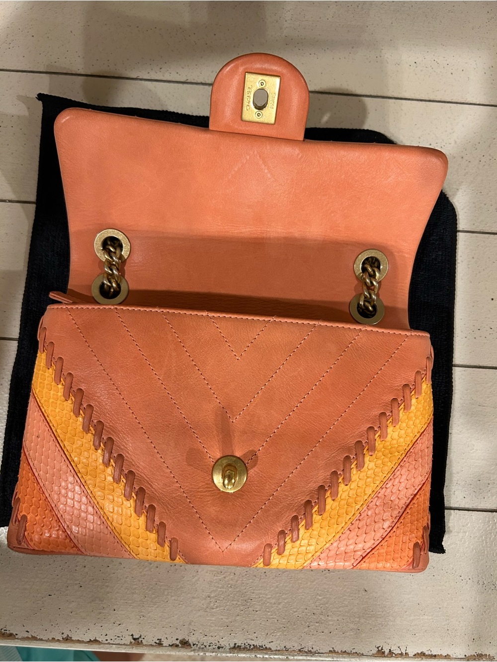 Chanel Python Chevron Flap Bag - Picture 15 of 15